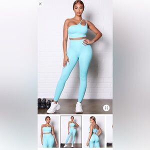 Sport Core Super Soft Active One Shoulder
Tank & Leggings - Aqua